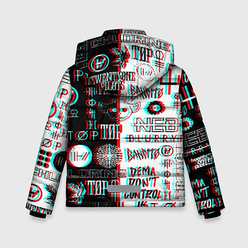 Зимняя куртка для мальчика Twenty one pilots glitch pattern / 3D-Черный – фото 2