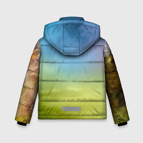 Зимняя куртка для мальчика Радужный единорог / 3D-Черный – фото 2