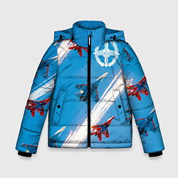 Куртка зимняя для мальчика Самолеты ВВС, цвет: 3D-красный