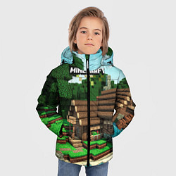 Куртка зимняя для мальчика Minecraft House, цвет: 3D-черный — фото 2