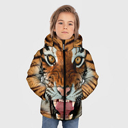 Куртка зимняя для мальчика Взгляд тигра, цвет: 3D-черный — фото 2