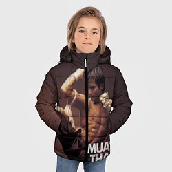Куртка зимняя для мальчика Муай тай боец, цвет: 3D-светло-серый — фото 2