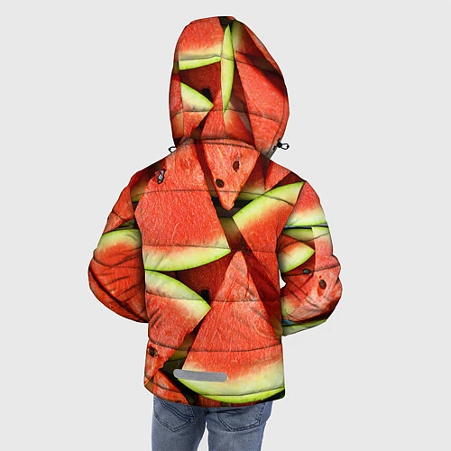 Зимняя куртка для мальчика Дольки арбуза / 3D-Красный – фото 4