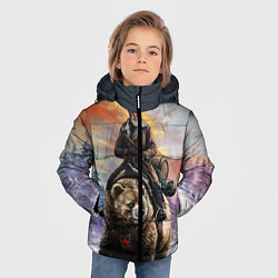 Куртка зимняя для мальчика Красноармеец на медведе, цвет: 3D-черный — фото 2