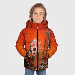 Куртка зимняя для мальчика Скелет с гитарой, цвет: 3D-светло-серый — фото 2