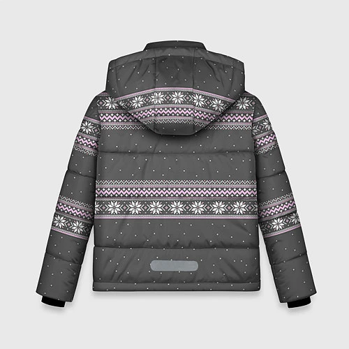 Зимняя куртка для мальчика Узор с оленями / 3D-Черный – фото 2