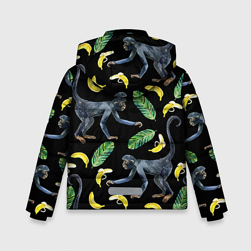 Зимняя куртка для мальчика Обезьянки и бананы / 3D-Черный – фото 2