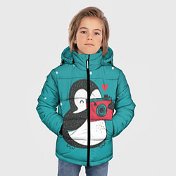 Куртка зимняя для мальчика Пингвин с фотоаппаратом, цвет: 3D-черный — фото 2