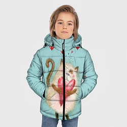 Куртка зимняя для мальчика Котик, цвет: 3D-черный — фото 2