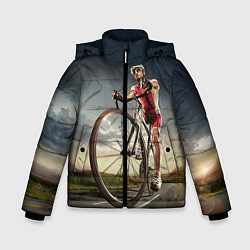 Куртка зимняя для мальчика Велогонщик, цвет: 3D-красный