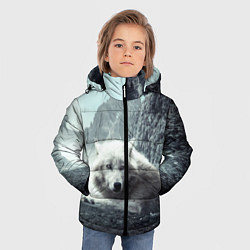Куртка зимняя для мальчика Волк в горах, цвет: 3D-красный — фото 2