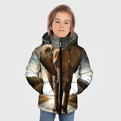 Куртка зимняя для мальчика Дикий слон, цвет: 3D-светло-серый — фото 2