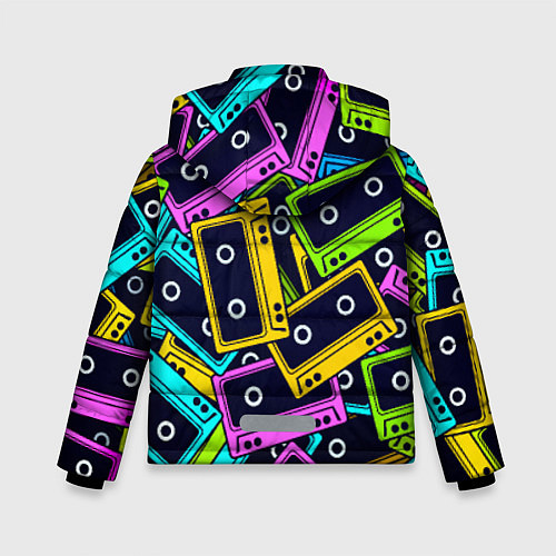 Зимняя куртка для мальчика Неоновые кассеты / 3D-Черный – фото 2