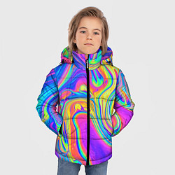 Куртка зимняя для мальчика Цветные разводы, цвет: 3D-черный — фото 2