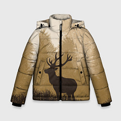 Куртка зимняя для мальчика Олень на охоте, цвет: 3D-светло-серый