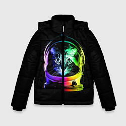 Куртка зимняя для мальчика Кот космонавт, цвет: 3D-черный