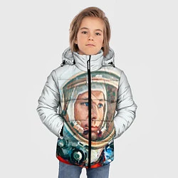Куртка зимняя для мальчика Гагарин в полете, цвет: 3D-красный — фото 2