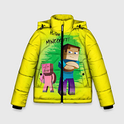 Куртка зимняя для мальчика Hello Minecraft, цвет: 3D-светло-серый