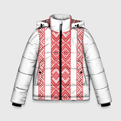 Куртка зимняя для мальчика Вышивка 46, цвет: 3D-красный