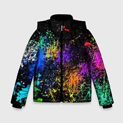 Куртка зимняя для мальчика Брызги красок, цвет: 3D-светло-серый