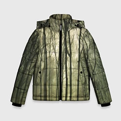 Куртка зимняя для мальчика Чарующий лес, цвет: 3D-черный