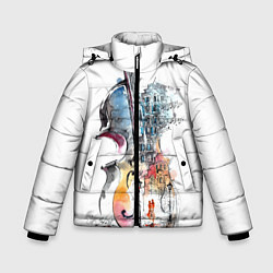 Куртка зимняя для мальчика Скрипка, цвет: 3D-черный