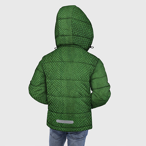 Зимняя куртка для мальчика Змеиная зеленая кожа / 3D-Красный – фото 4