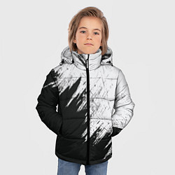 Куртка зимняя для мальчика Черно-белый разрыв цвета 3D-черный — фото 2