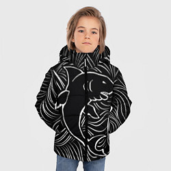 Куртка зимняя для мальчика Акула в в морской пучине, цвет: 3D-черный — фото 2