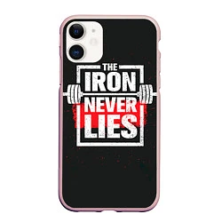 Чехол iPhone 11 матовый The iron never lies, цвет: 3D-светло-розовый