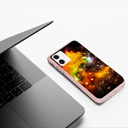 Чехол iPhone 11 матовый Восхитительный космос, цвет: 3D-светло-розовый — фото 2