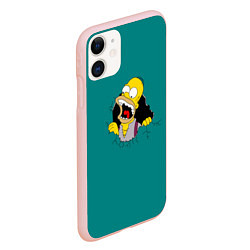 Чехол iPhone 11 матовый Alien-Homer, цвет: 3D-светло-розовый — фото 2