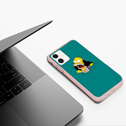 Чехол iPhone 11 матовый Alien-Homer, цвет: 3D-светло-розовый — фото 2