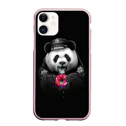 Чехол iPhone 11 матовый Donut Panda, цвет: 3D-светло-розовый