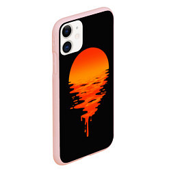 Чехол iPhone 11 матовый Отражение Солнца, цвет: 3D-светло-розовый — фото 2