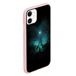 Чехол iPhone 11 матовый Взгляд на звезды, цвет: 3D-светло-розовый — фото 2
