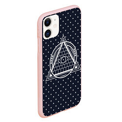 Чехол iPhone 11 матовый Illuminati, цвет: 3D-светло-розовый — фото 2
