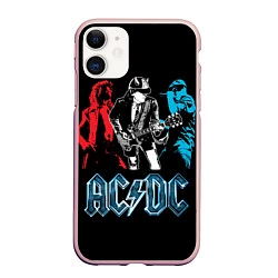 Чехол iPhone 11 матовый AC/DC: Ice & Fire, цвет: 3D-светло-розовый