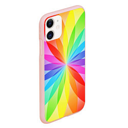 Чехол iPhone 11 матовый Радуга, цвет: 3D-светло-розовый — фото 2
