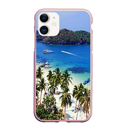 Чехол iPhone 11 матовый Таиланд, цвет: 3D-светло-розовый