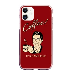 Чехол iPhone 11 матовый Coffee: it's damn fine, цвет: 3D-светло-розовый