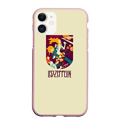 Чехол iPhone 11 матовый Led Zeppelin Art, цвет: 3D-светло-розовый