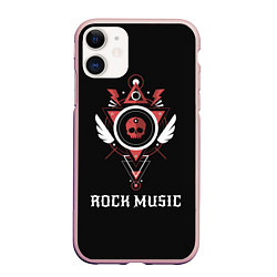 Чехол iPhone 11 матовый Rock Music, цвет: 3D-светло-розовый