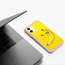 Чехол iPhone 11 матовый Just Banana (Yellow), цвет: 3D-светло-розовый — фото 2