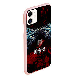 Чехол iPhone 11 матовый Slipknot руки зомби, цвет: 3D-светло-розовый — фото 2