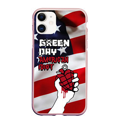 Чехол iPhone 11 матовый Green Day American Idiot, цвет: 3D-светло-розовый