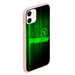 Чехол iPhone 11 матовый Green Day лучи, цвет: 3D-светло-розовый — фото 2