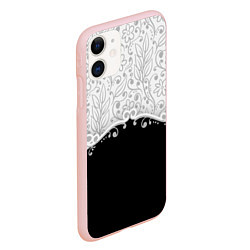 Чехол iPhone 11 матовый Флористика, цвет: 3D-светло-розовый — фото 2