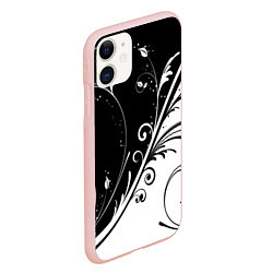 Чехол iPhone 11 матовый Цветочный узор, цвет: 3D-светло-розовый — фото 2