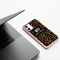 Чехол iPhone 11 матовый WTF Food, цвет: 3D-светло-розовый — фото 2